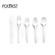 Disposable plastic medium weight white cutlery, P210W
